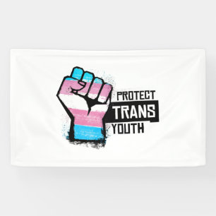 Schützt Trans-Jugendliche - Pride Fist Banner