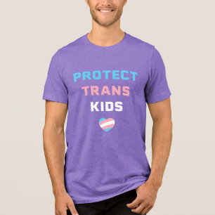Schützt Trans-Kinder Stolzflagge Herz LGBTQIA Tri-Blend Shirt
