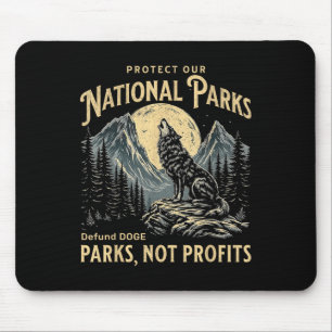 Schützt unsere Nationalparks Defundiere Doge Parks Mousepad