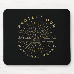 Schützt unsere Nationalparks Wandern Camping im Fr Mousepad