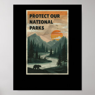 Schützt unsere Parks - National Parks USA Aufklebe Poster