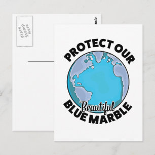 Schützt unsere schöne blaue Murmel Postkarte