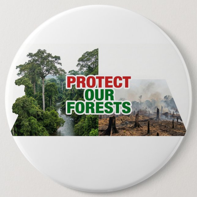 Schützt unseren Wald  Button (Vorderseite)