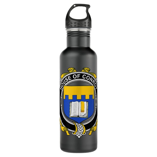 Schutzwall-Familienwappen Edelstahlflasche (Vorderseite)