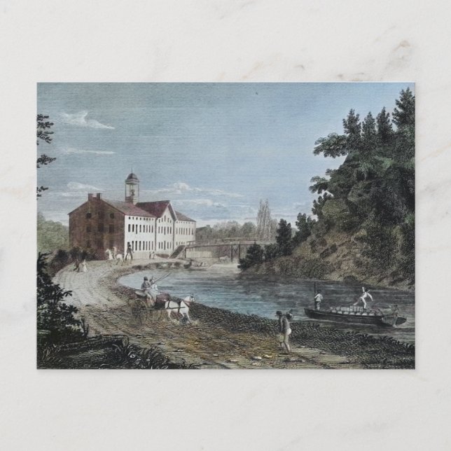 Schuylkill Canal bei Manayunk 1829 Vintag Postkarte (Vorderseite)