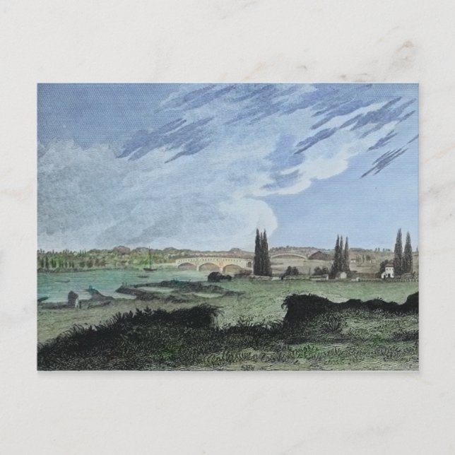 Schuylkill River Philadelphia 1827 Covered Bridge Postkarte (Vorderseite)