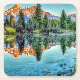 Schwabachers Landung und Biber-Teich Rechteckiger Pappuntersetzer