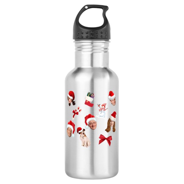 schwächere Weihnachtsmuster Edelstahlflasche (Vorderseite)