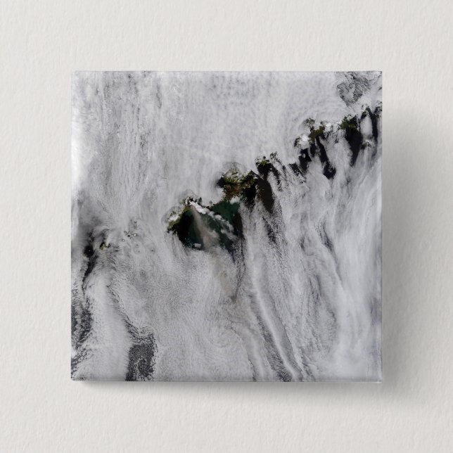 Schwaden aus dem Okmok-Vulkan, Aleusien Button (Vorderseite)