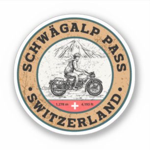 Schwägalp Pass Schweizer Alpen Motorradtour Aufkleber
