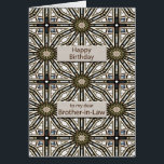 Schwager Geburtstag Abstrakt Mandala Design<br><div class="desc">Ein lustiger Weg,  Ihrem Schwager einen guten Geburtstag zu wünschen. Diese Karte hat ein sehr maskulinarisches Gefühl und besteht aus ineinander greifenden geometrischen Figuren. Die Hauptfarbe ist braun,  schwarz und weiß. Eine schöne Karte,  die ein Mann schätzen wird.</div>