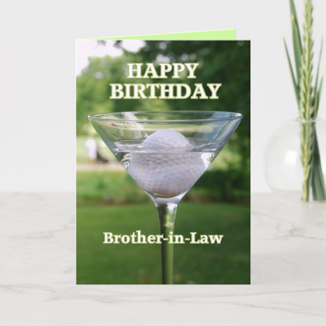 Schwager Martini Golf Ball Geburtstag Karte (Vorderseite)