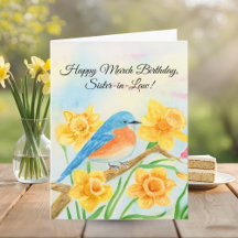 Schwägerin Glücklicher März Geburtstag Blaue Vogel