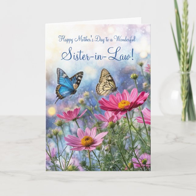 Schwägerin Muttertag mit Gartenblumen Karte (Vorderseite)