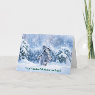 Schwägerin Süße Weihnachtsferien Pinguin Karte