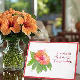 Schwägerin Wasserfarben Hibiskus Alles Gute zum Ge Karte