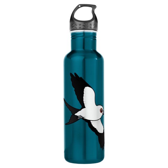 Schwalbe-angebundener Drachen im Flug Trinkflasche (Vorderseite)
