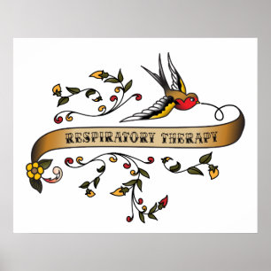 Schwalbe und Rolle mit Atmungstherapie Poster