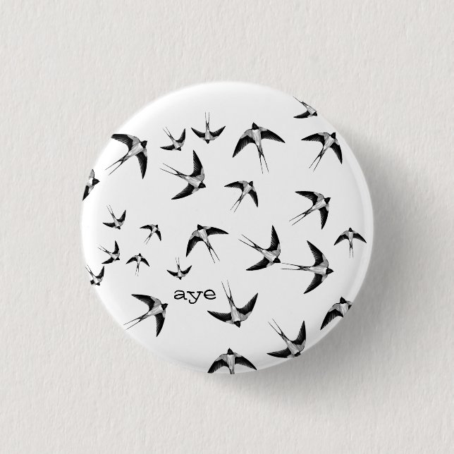 Schwalben für ja Schottland Pinback Button (Vorderseite)