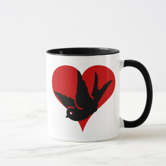 Schwalben-Herz-Ingwer und tonisches Rockabilly Tasse