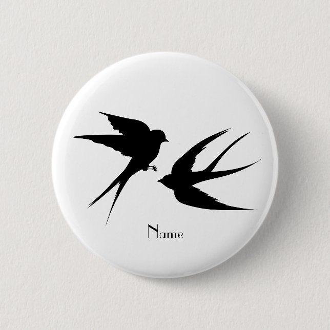 Schwalben Vögel Silhouetten Thunder_Cove Button (Vorderseite)