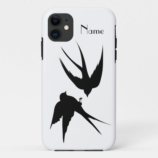 Schwalben Vögel Silhouetten Thunder_Cove Case-Mate iPhone Hülle (Rückseite)