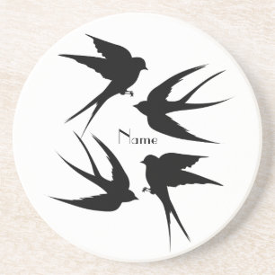 Schwalben Vögel Silhouetten Thunder_Cove Getränkeuntersetzer