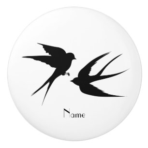 Schwalben Vögel Silhouetten Thunder_Cove Keramikknauf