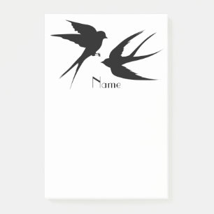 Schwalben Vögel Silhouetten Thunder_Cove Post-it Klebezettel