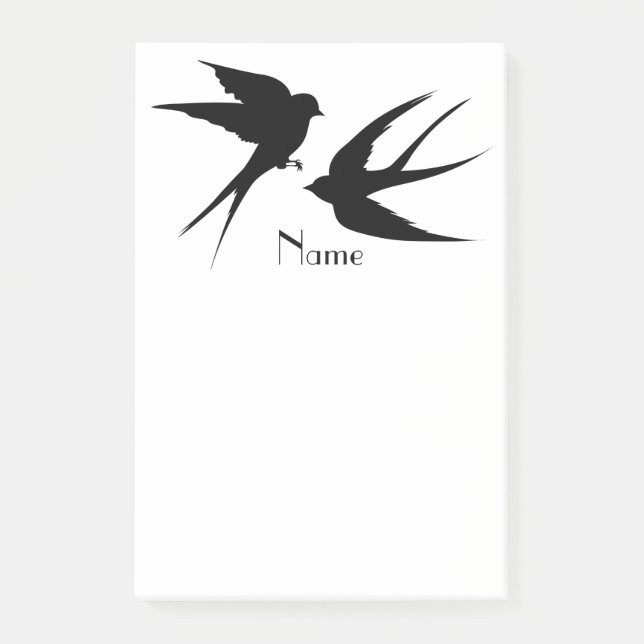 Schwalben Vögel Silhouetten Thunder_Cove Post-it Klebezettel (Vorderseite)