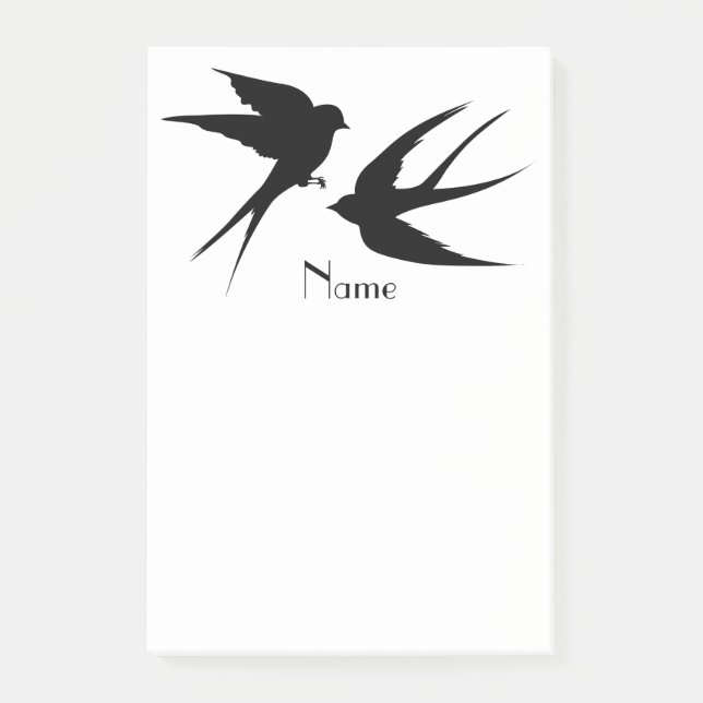Schwalben Vögel Silhouetten Thunder_Cove Post-it Klebezettel (Vorderseite)