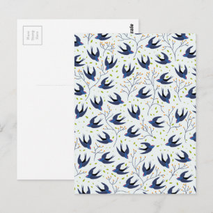 Schwalbenmuster Postkarte