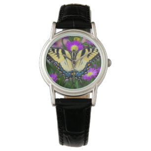 Schwalbenschwanz auf Gänseblümchen Armbanduhr