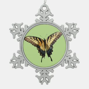 Schwalbenschwanz Schmetterling III Schönes Farbige Schneeflocken Zinn-Ornament