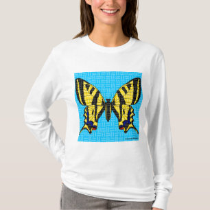 Schwalbenschwanz (weiß) - Damen Langarmshirt T-Shirt