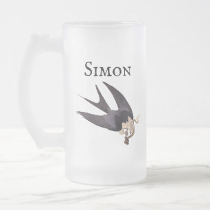 Schwalbenschwanzbussard mit Schlange Vintage Audub Mattglas Bierglas