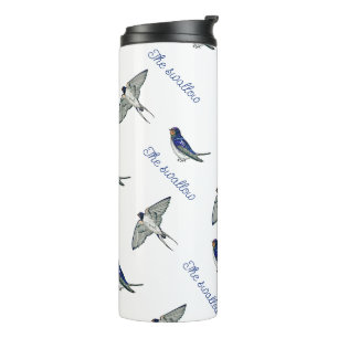 Schwalbenvogel-Muster Thermosbecher