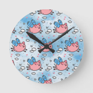 Schwallschweine Runde Wanduhr