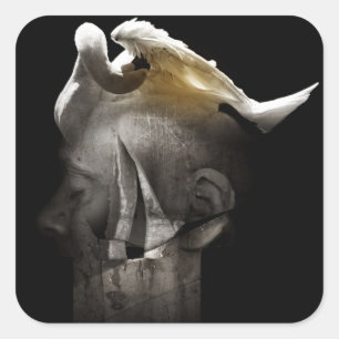 Schwan 2013 quadratischer aufkleber