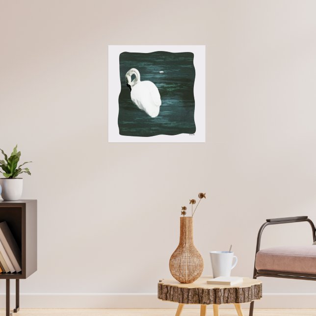 Schwan am Teich Poster (Wohnzimmer 3)