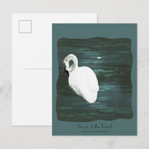 Schwan am Teich Postkarte