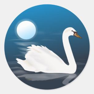 Schwan-Aufkleber Runder Aufkleber
