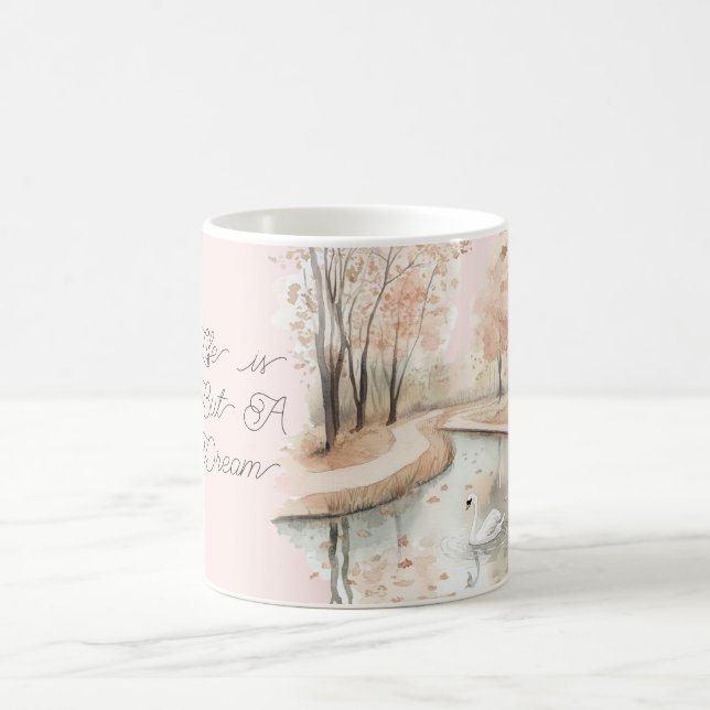 Schwan-Bäume Leben ist ein Traum Kaffeetasse (Mittel)