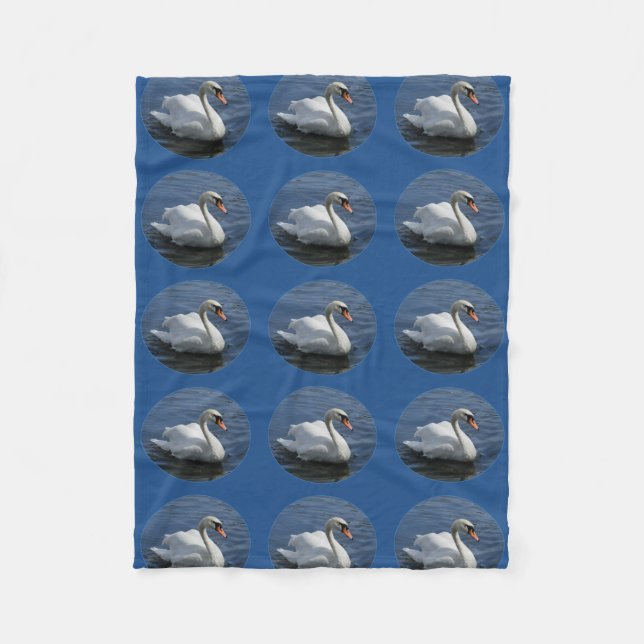 Schwan-blaue Fleece-Decke Fleecedecke (Vorderseite)