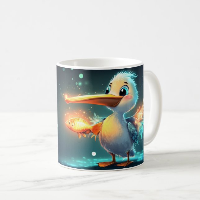 Schwan Cartoon-Stil lebendig Süß Bunt Kaffeetasse (VorderseiteRechts)