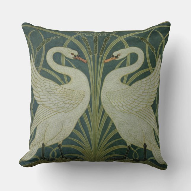 "Schwan-, Eile- und Iris" Tapetenentwurf Kissen (Vorderseite)