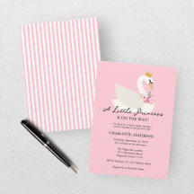 Schwan Eine kleine Prinzessin Rosa Babyparty
