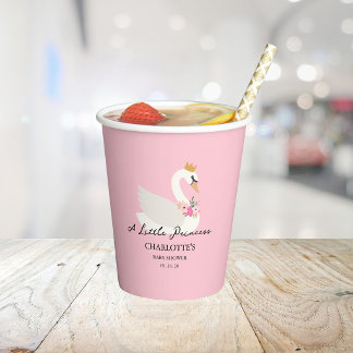 Schwan Eine kleine Prinzessin Rosa Babyparty Pappbecher