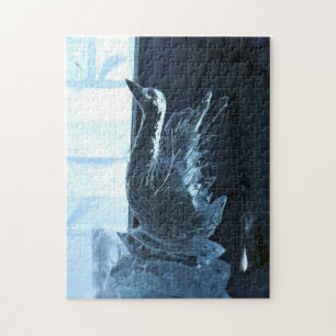 Schwan-Eisskulptur, Quebec, Kanada