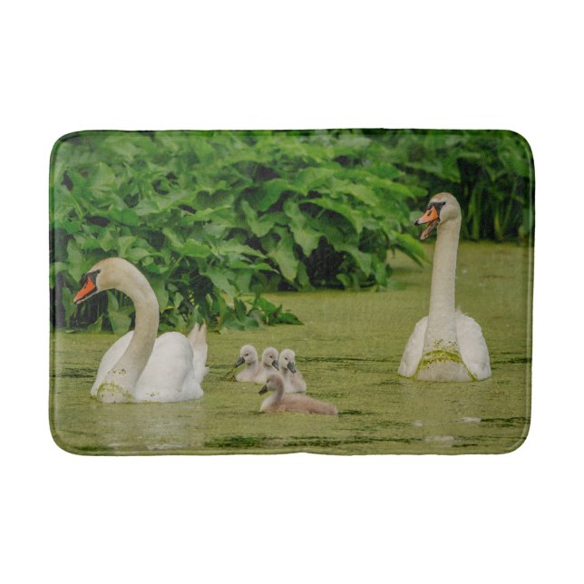 Schwan-Familie Badematte (Vorderseite)